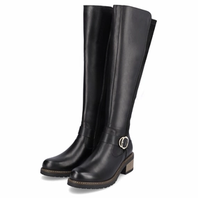 Open Toe Thigh High Boots Remonte Aida 73 Black Leather High Boot (Women's)