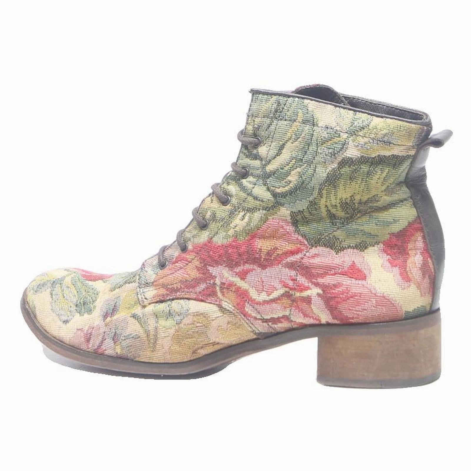 CUCITURA Floral Pattern Womens Ankle Boots Canvas UK 4 Elegant Vintage Style Marcella Boots