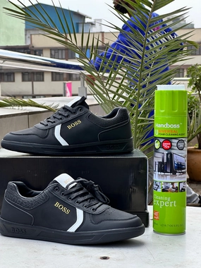 BOSS Casual Sneakers  All Black with White Accent Barbie Sneakers