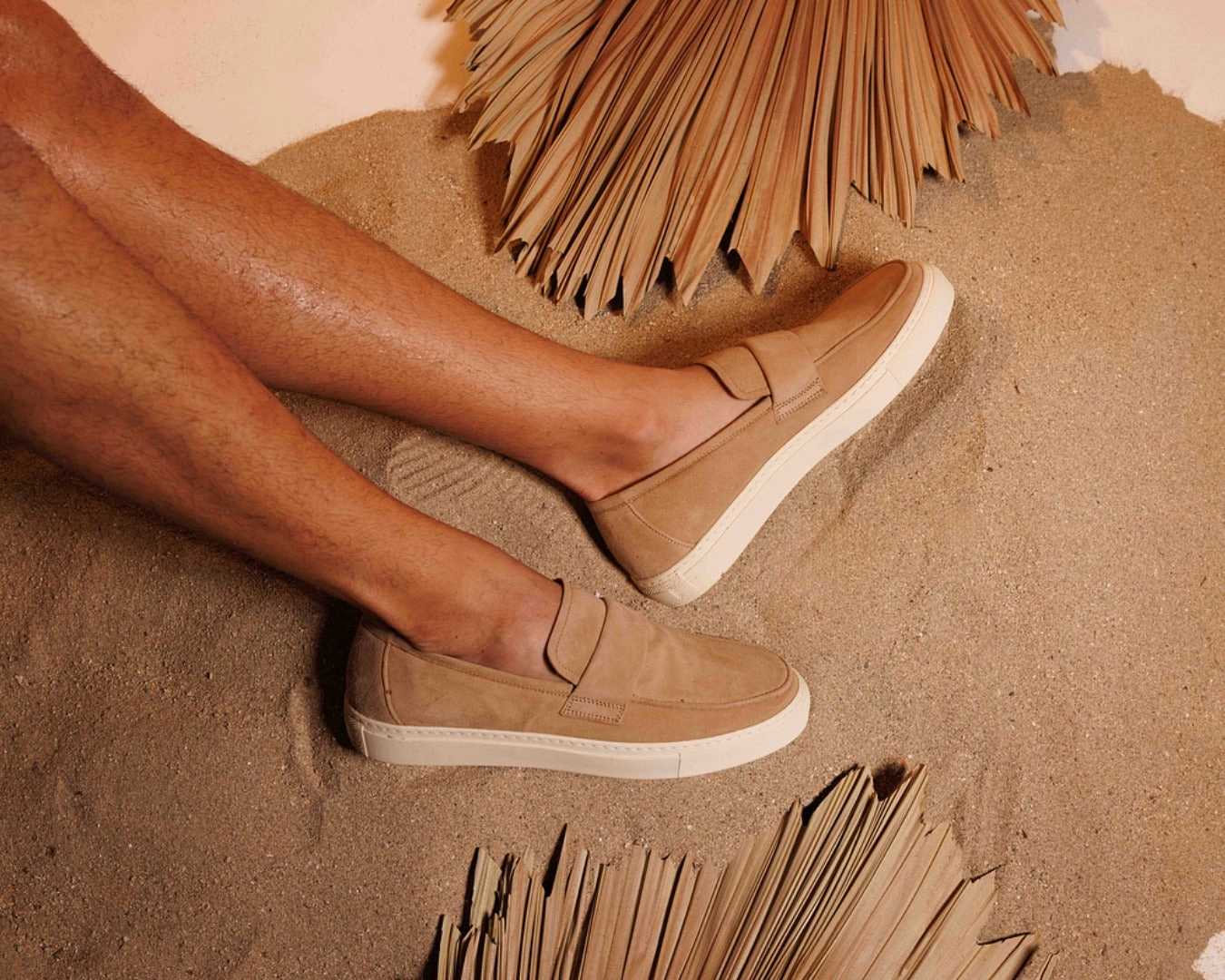 Flat Closed Toe Wedding Shoes Boston Beige Suede