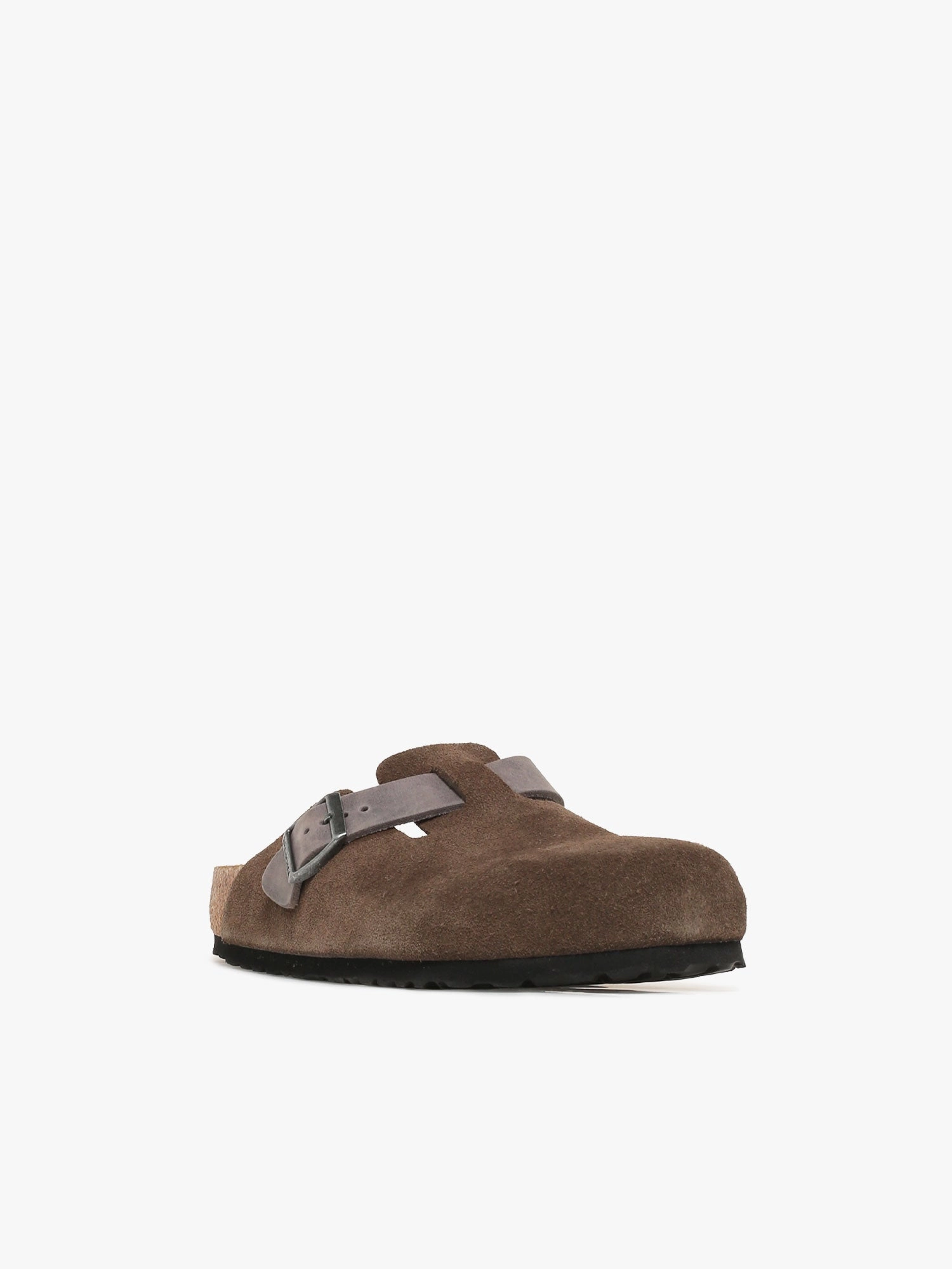 Point Flat Shoes Boston Gray Suede Oiled