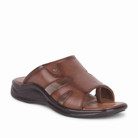 Comfortable Dressy Flat Sandals Healers Casual Tan Toe Ring Slippers For Men 2013-903 By Liberty