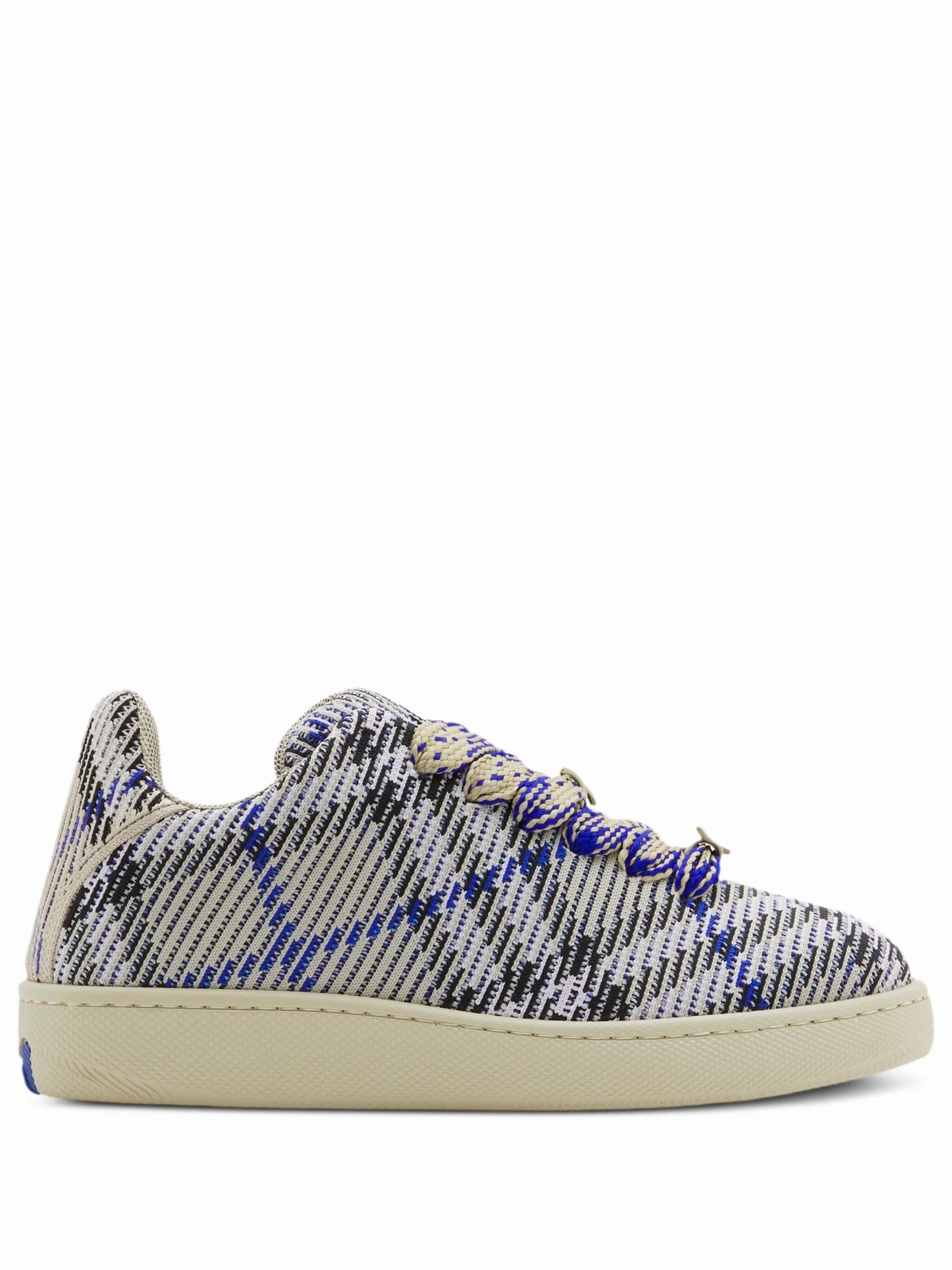 Shoes Flat Rockstuds Box checked knitted sneakers