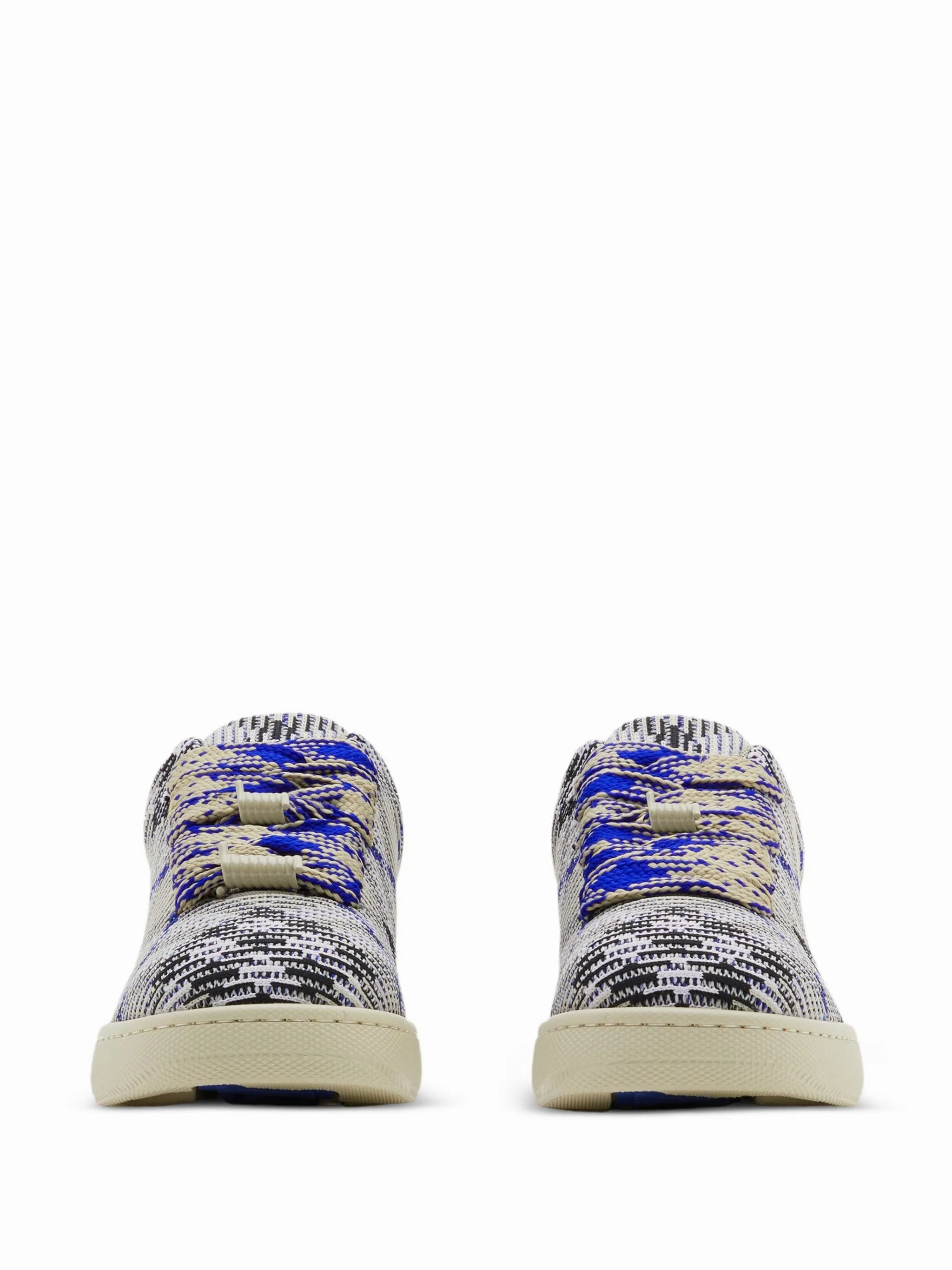 Suede Ballet Flat Shoes Box checked knitted sneakers