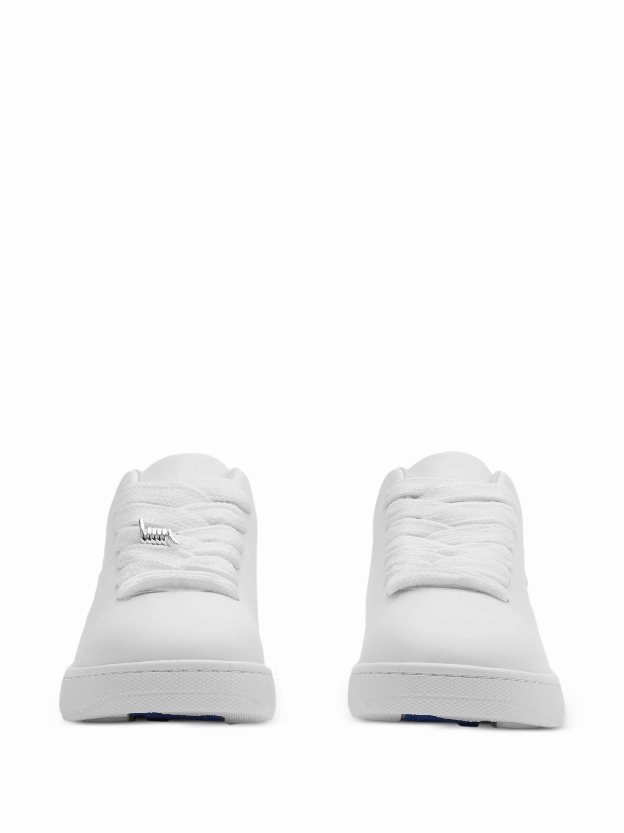 Box logo-debossed leather sneakers Shoes On Sale