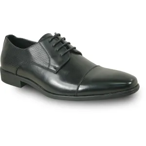 BRAVO Men Dress Shoe KING-6 Oxford Shoe Black - Medium and Wide Width Available Wide Feet Dress Shoes