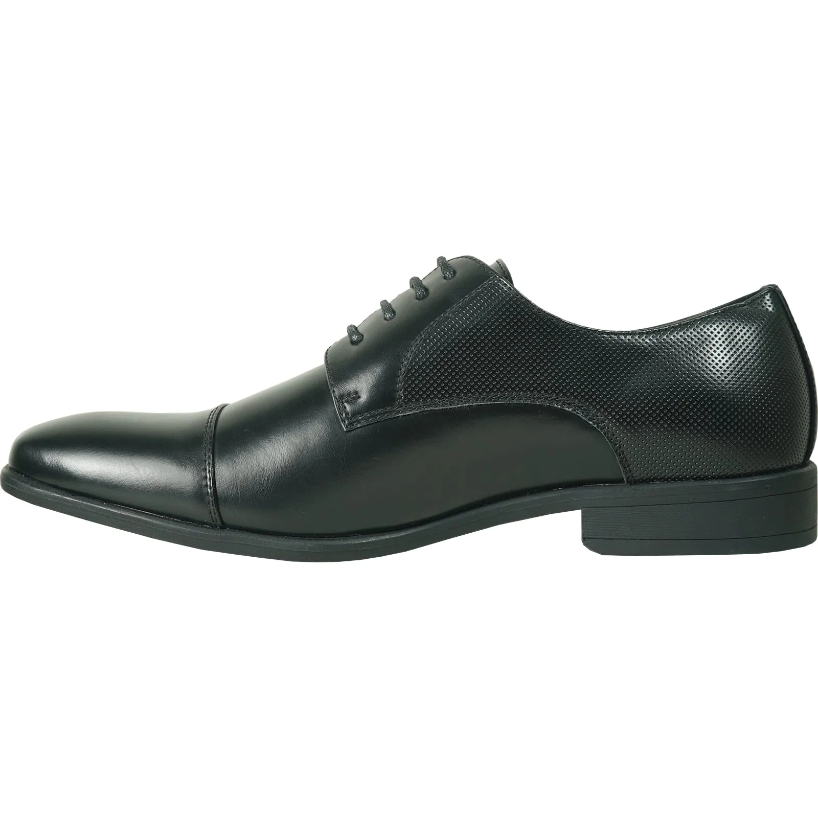 BRAVO Men Dress Shoe KING-6 Oxford Shoe Black - Medium and Wide Width Available Leopard Print Shoes Dress