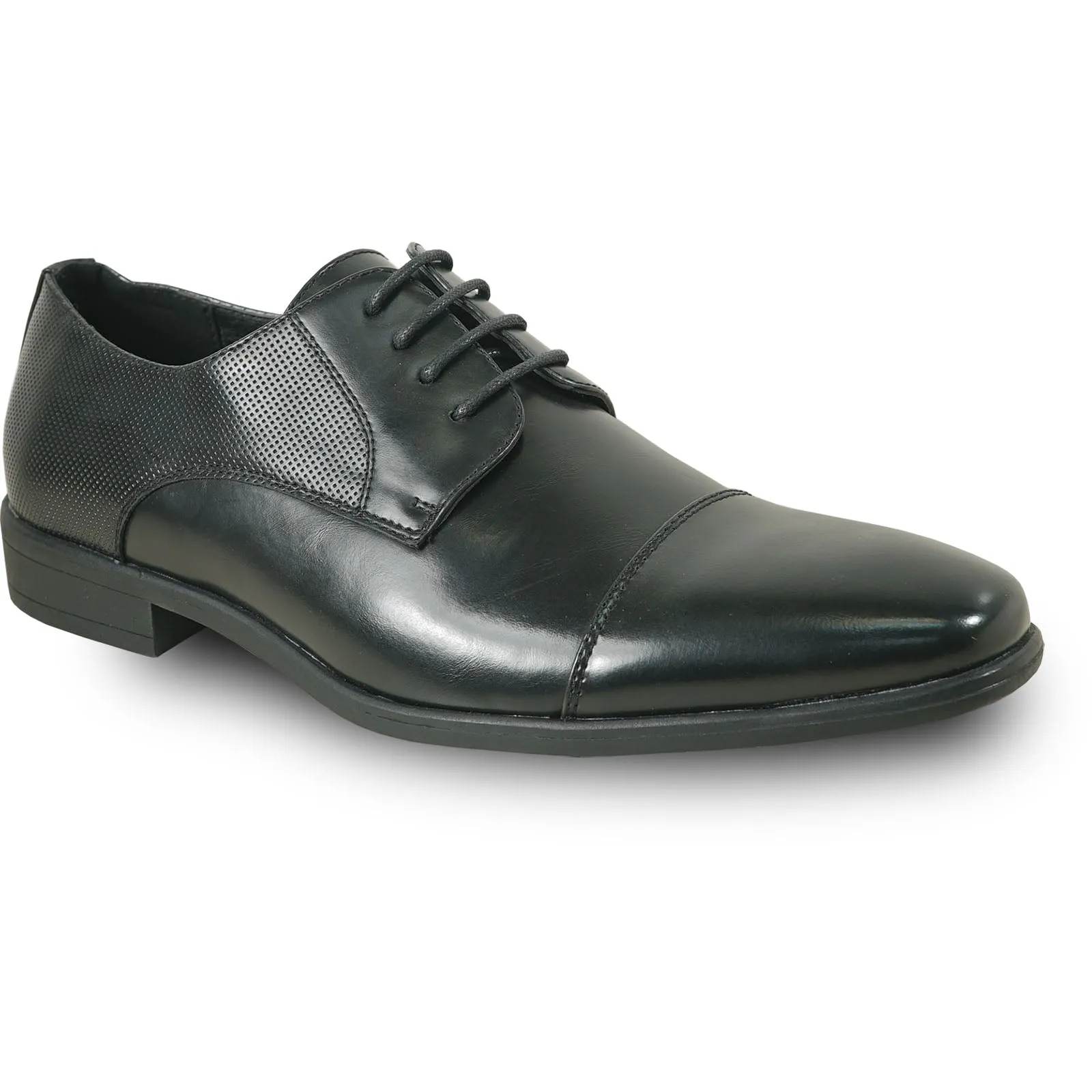 BRAVO Men Dress Shoe KING-6 Oxford Shoe Black - Medium and Wide Width Available Soft Sole Dress Shoes