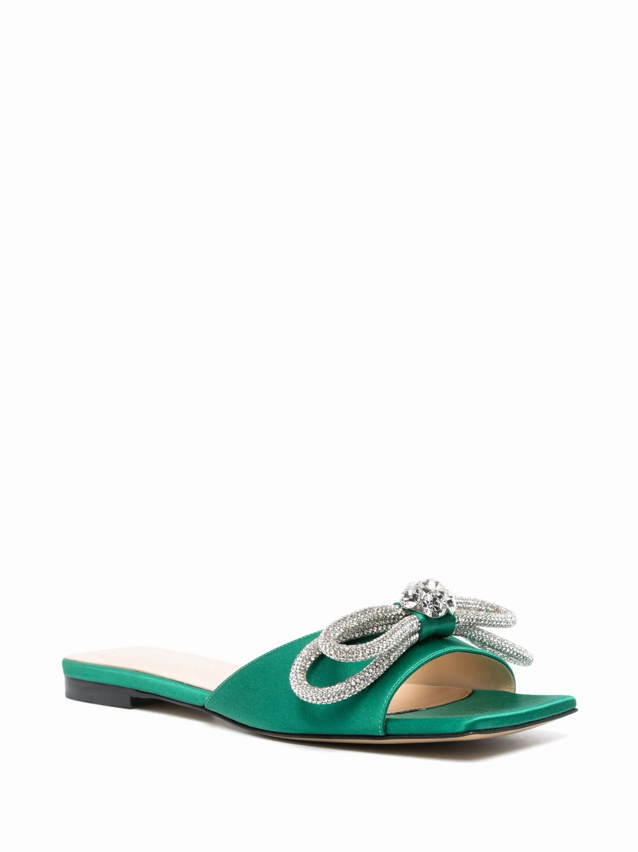 crystal-embellished bow-detail sandals Bebe Flat Shoes