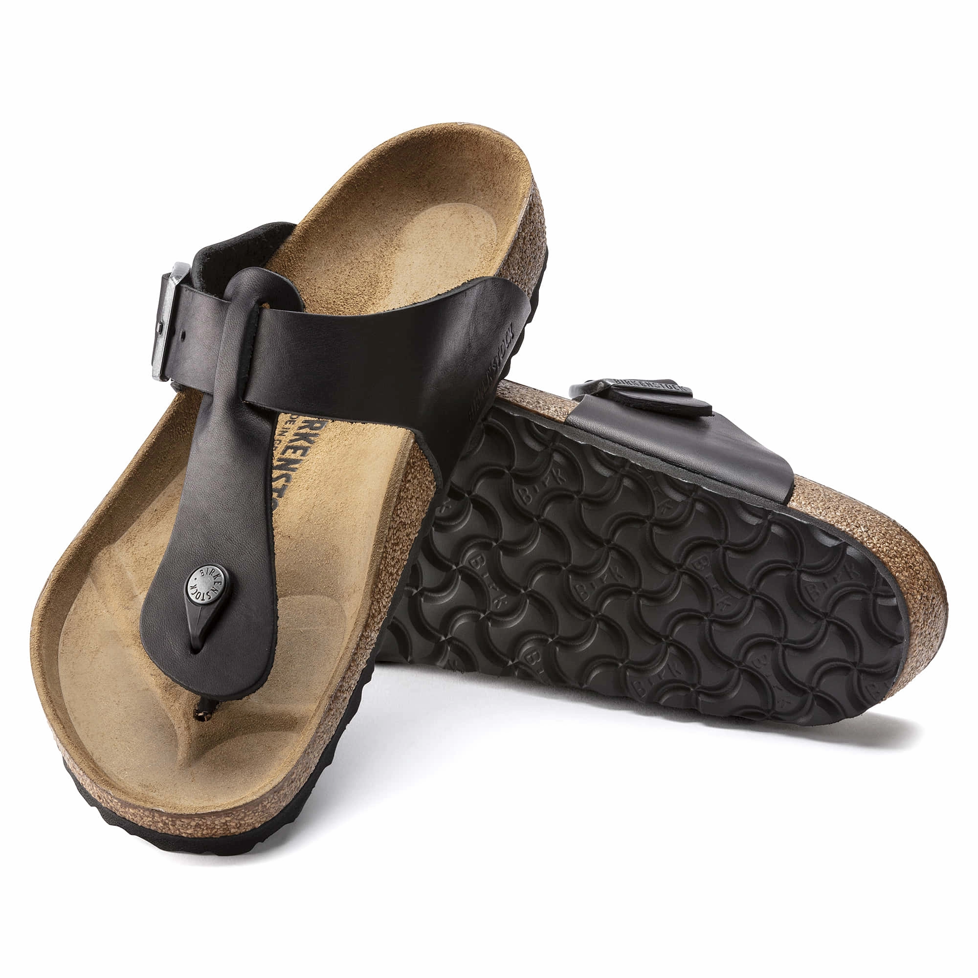 Medina Natural Leather Arch Support Slide Sandals