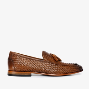 The Mclean Shoe Tan Woven Tassel Loafer Men  Shoe Dress Shoe Hybrid