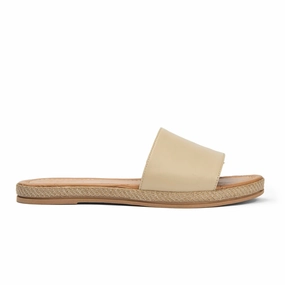 Brio Buckle Beige Natural Leather Slippers Marcman Slippers