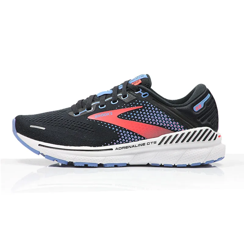 Brooks Adrenaline GTS 22 Women's Running Shoe - Black/Lake Blue/Coral Running Without Shoes