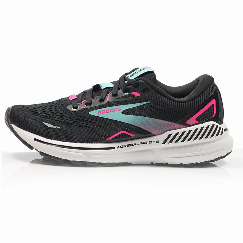Best Running Shoe For Knee Pain Brooks Adrenaline GTS 23 GTX Women's Running Shoe - Black/Knockout Pink/Aqua