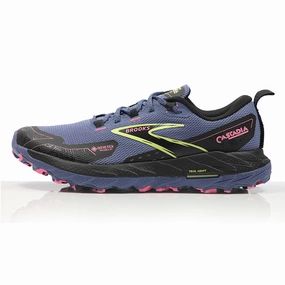 Brooks Cascadia 18 GTX Women's Trail Shoe - Grey Blue/Black/Pink Japanese Running Shoes