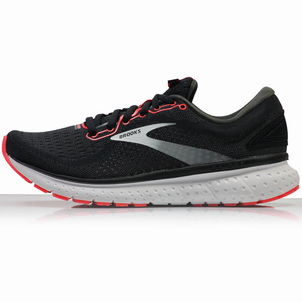 Brooks Glycerin 18 Women's Running Shoe - Black/Coral/White Cushioned Running Shoes
