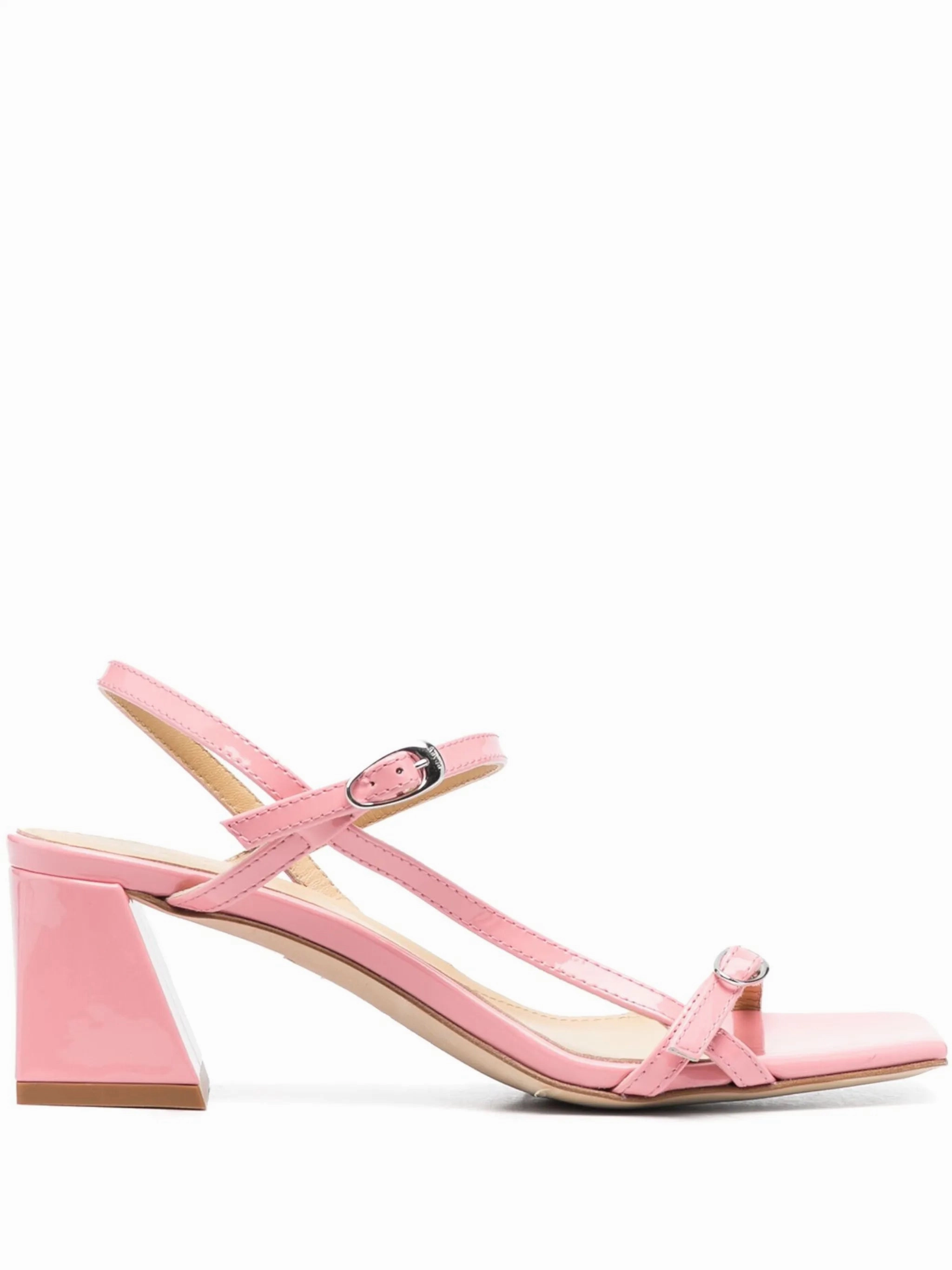 Akira Sandals buckle-strap patent-leather sandals
