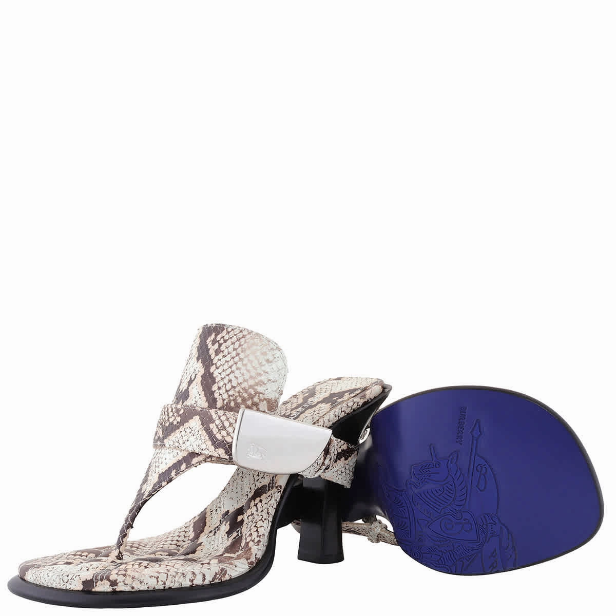 Crystal Sandals Burberry Equestrian Knight Motif Bay Sandals