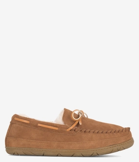 26047 Party Slippers Dr Burleigh Moccasin Lace Tie Slipper - Men