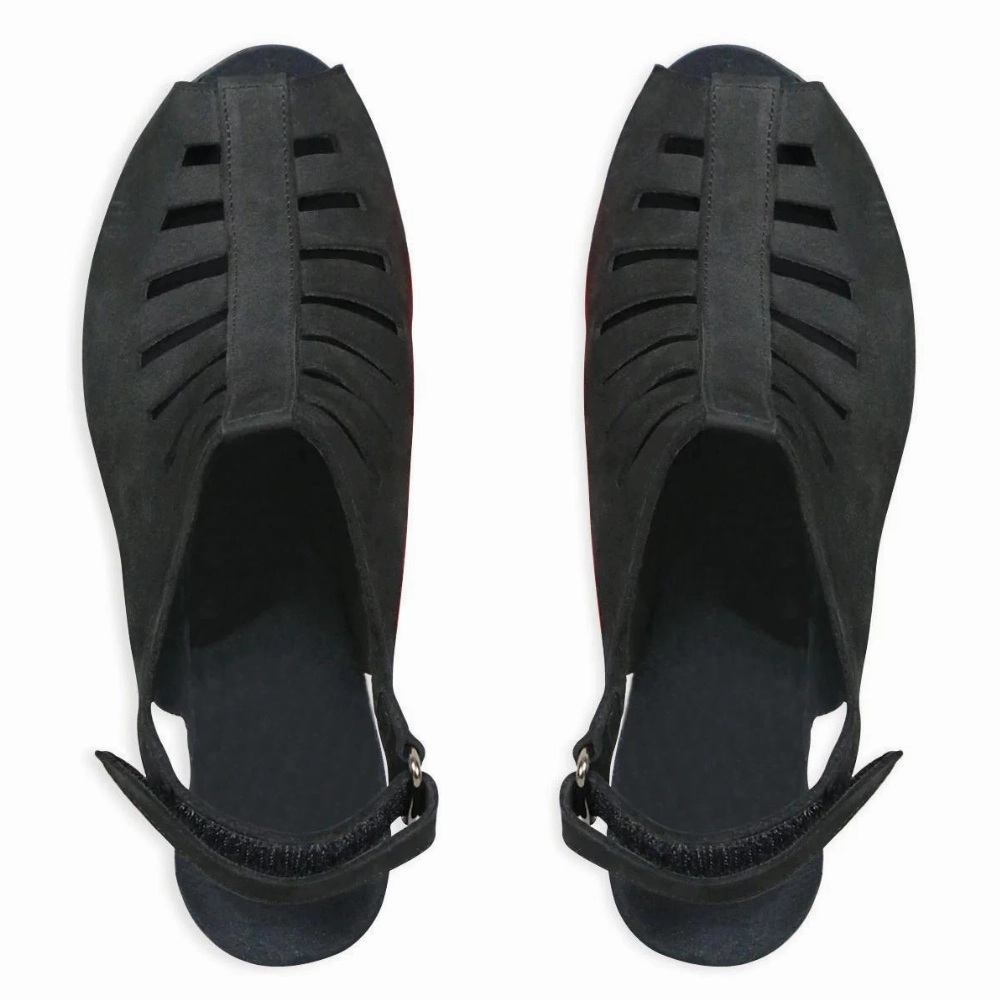 Big Girl Dress Shoes With Heel Munro Abby Black Nubuck Sandal (Women's)