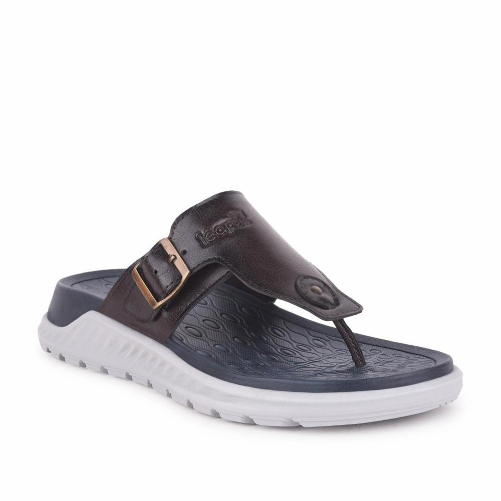 Leap7x Brown Casual Slippers For Men CHARLY-1E By Liberty Fuzzy Sneaker Slippers