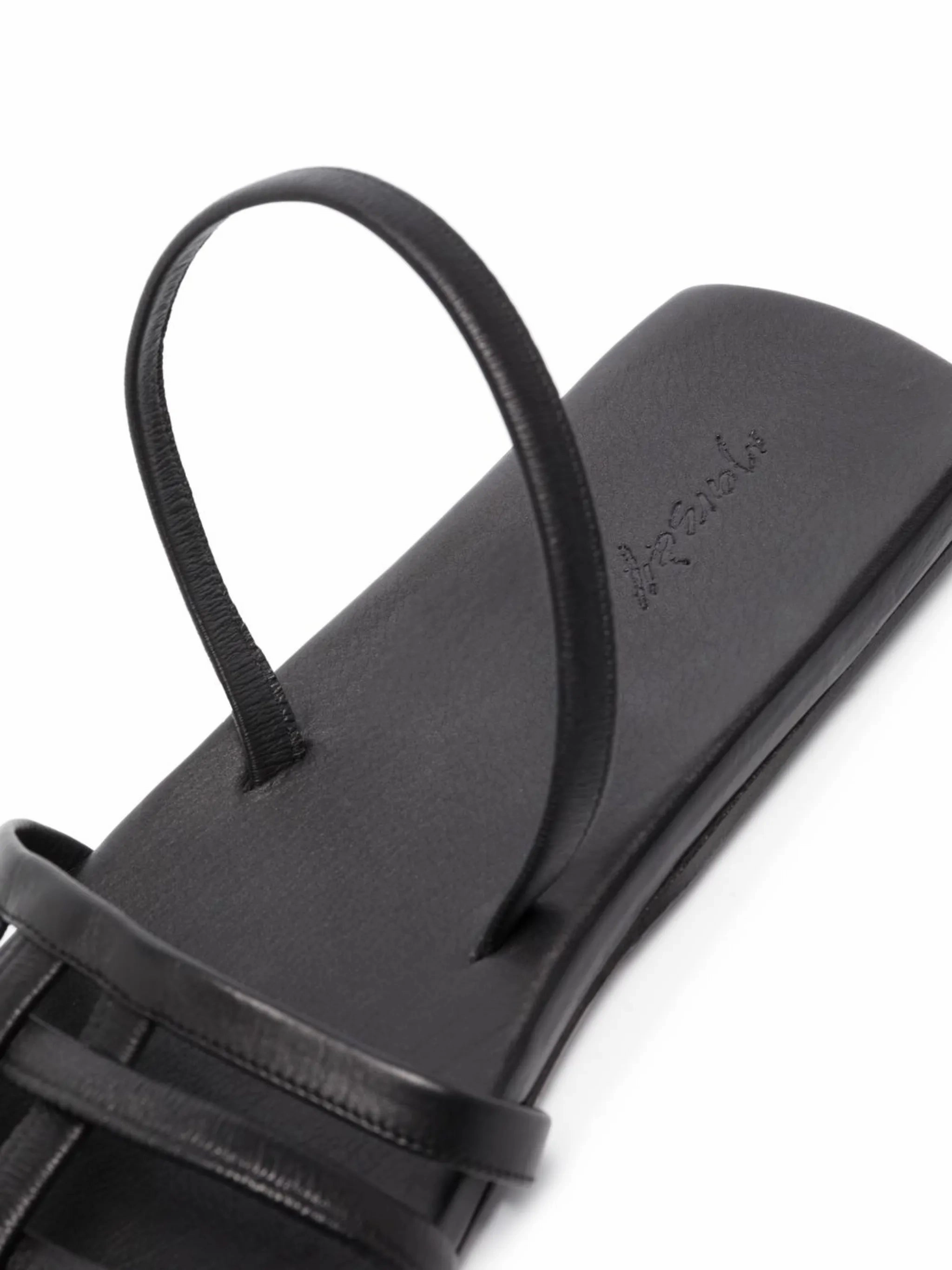 Wide Toe Flat Shoes caged square-toe sandals