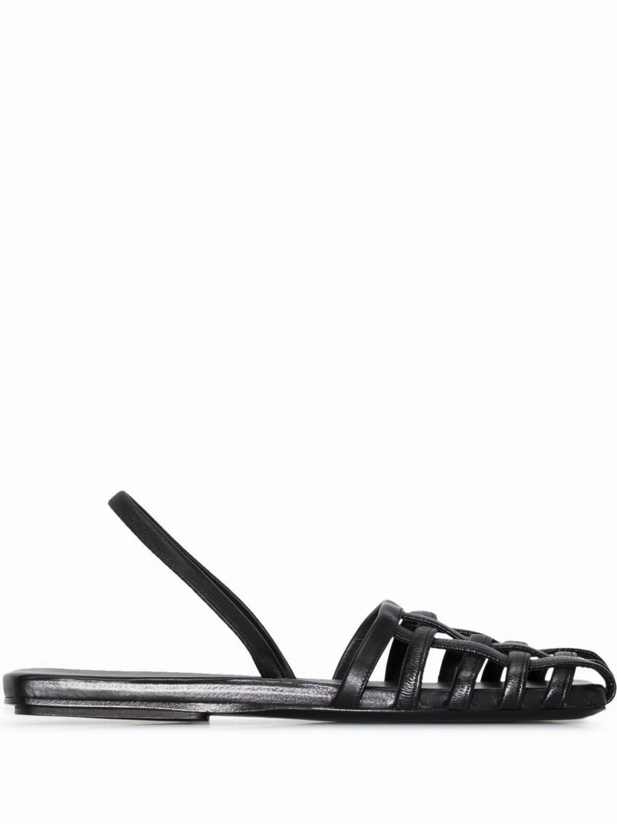 Best High Top Shoes Flat Feet caged square-toe sandals