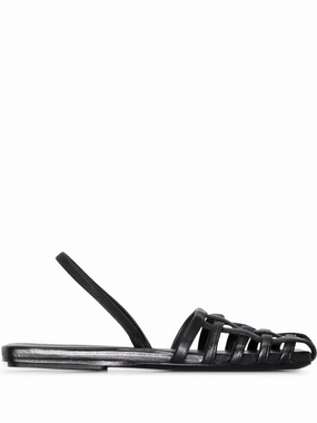 caged square-toe sandals Peep Toe Flat Wedding Shoes