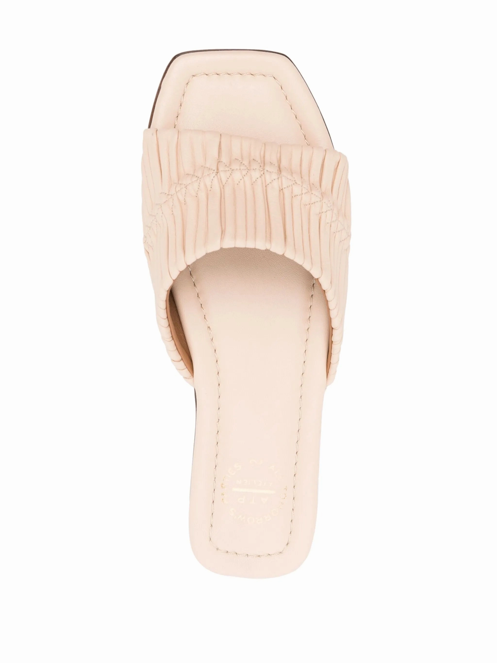 Flat Bath Shoe Gasket Casoria pliss leather sandals