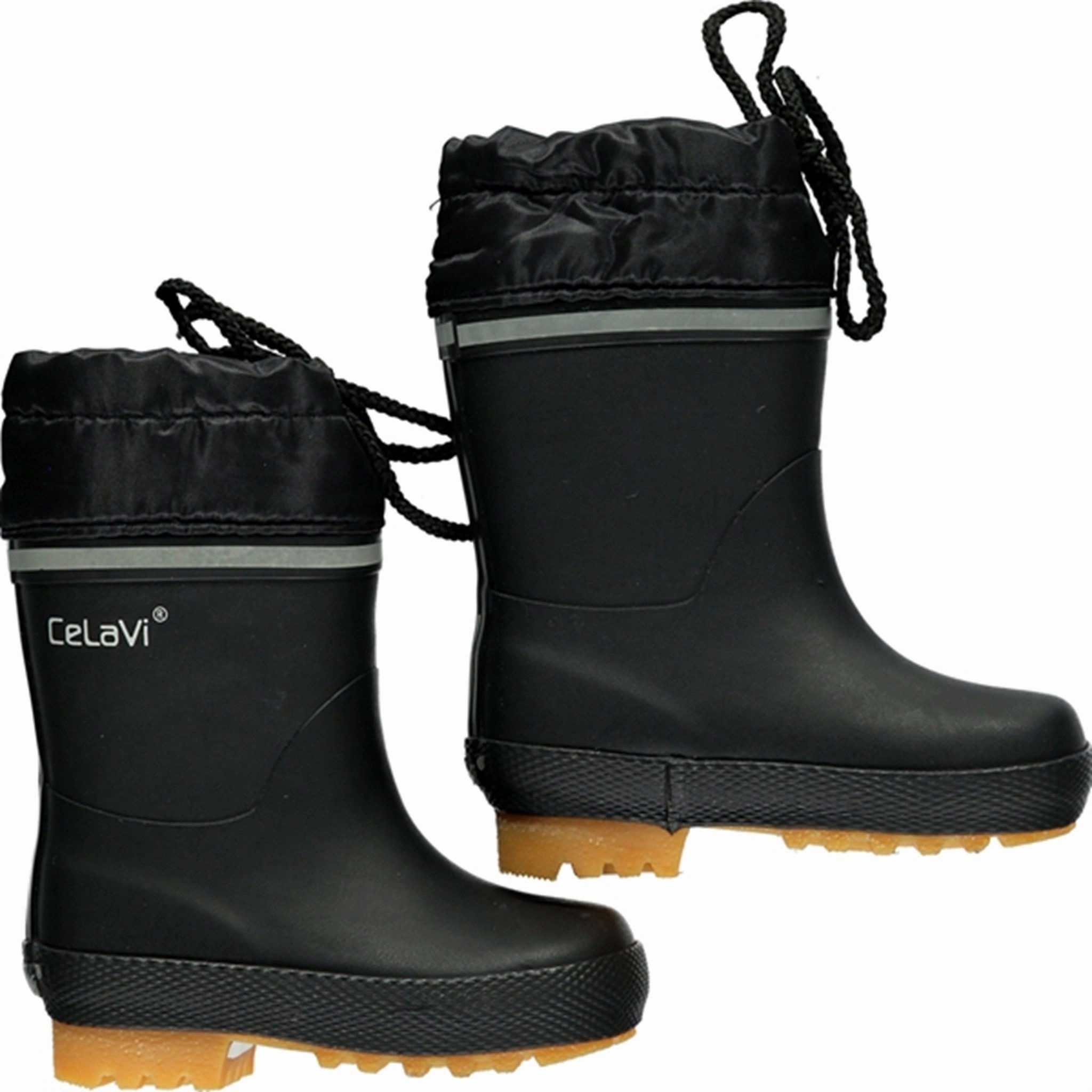 Skinny Calf Boots CeLaVi Thermal Wellies w. Linning Black