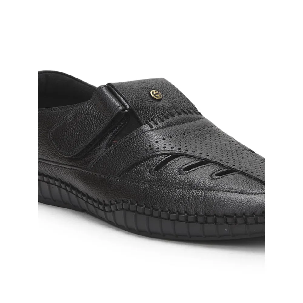 Healers Black Casual Buckle Sandal For Men JPL-205 By Liberty Sandals St Lucia Halcyon Beach
