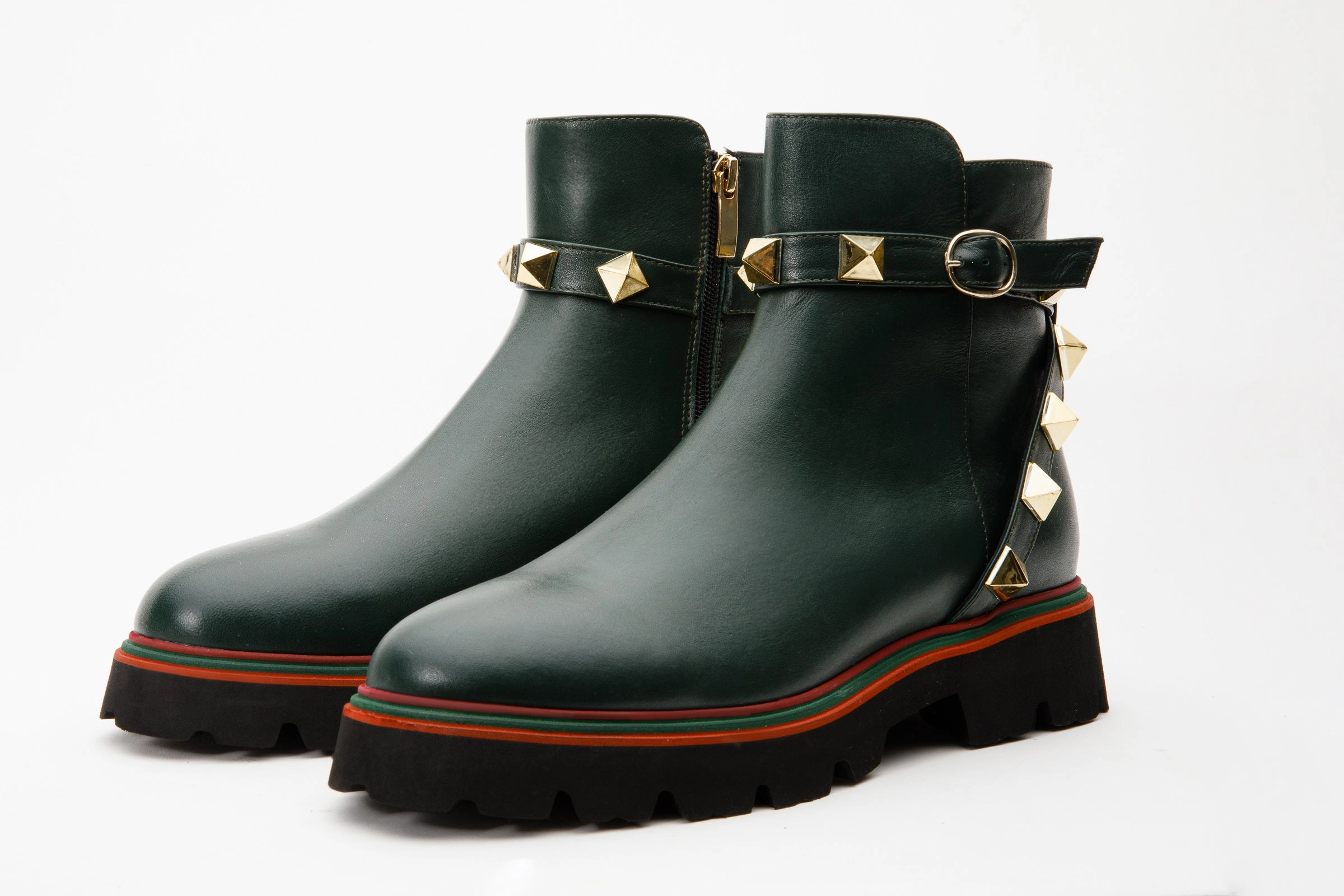 The Prag Green Leather Ankle Women Boot Cost To Resole Boots