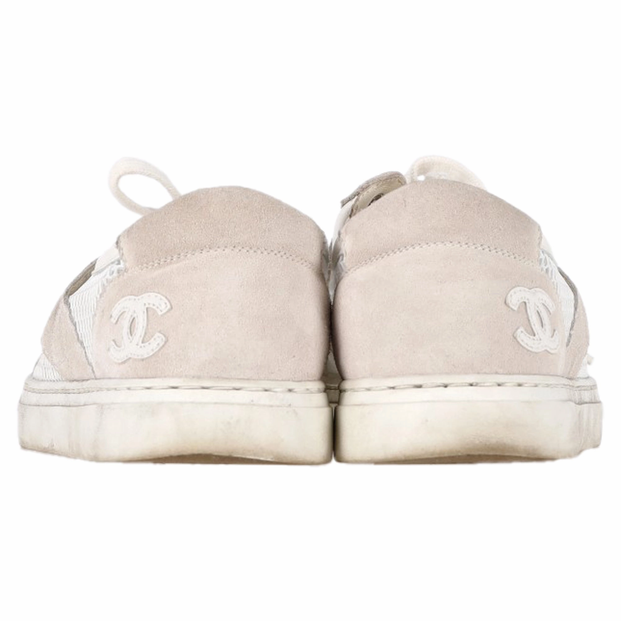 Chanel CC Low-Top Sneakers in Grey Suede and Mesh Cheap Skate Sneakers