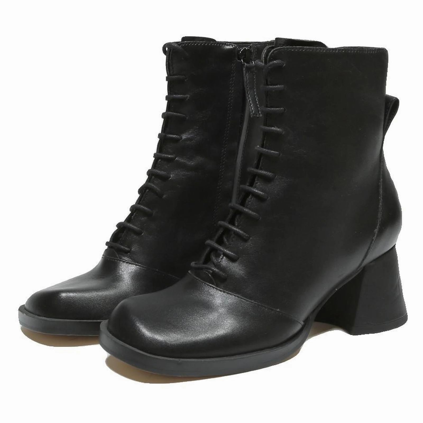 Danner Fire Boots CHARLES & KEITH Womens Black Leather Lace-Up Ankle Boots UK 2 Stylish Heel