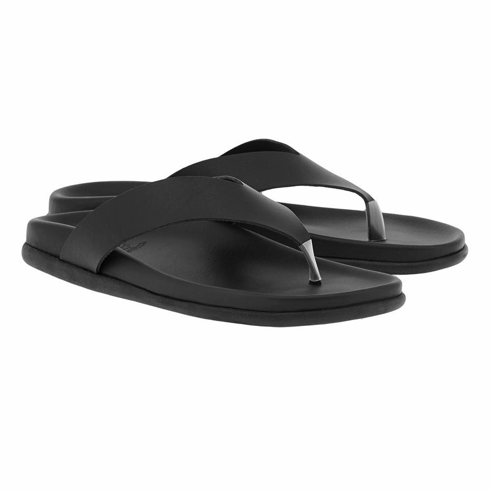 Charys Footbed All Black Sandals All Inclusive Resorts St Lucia