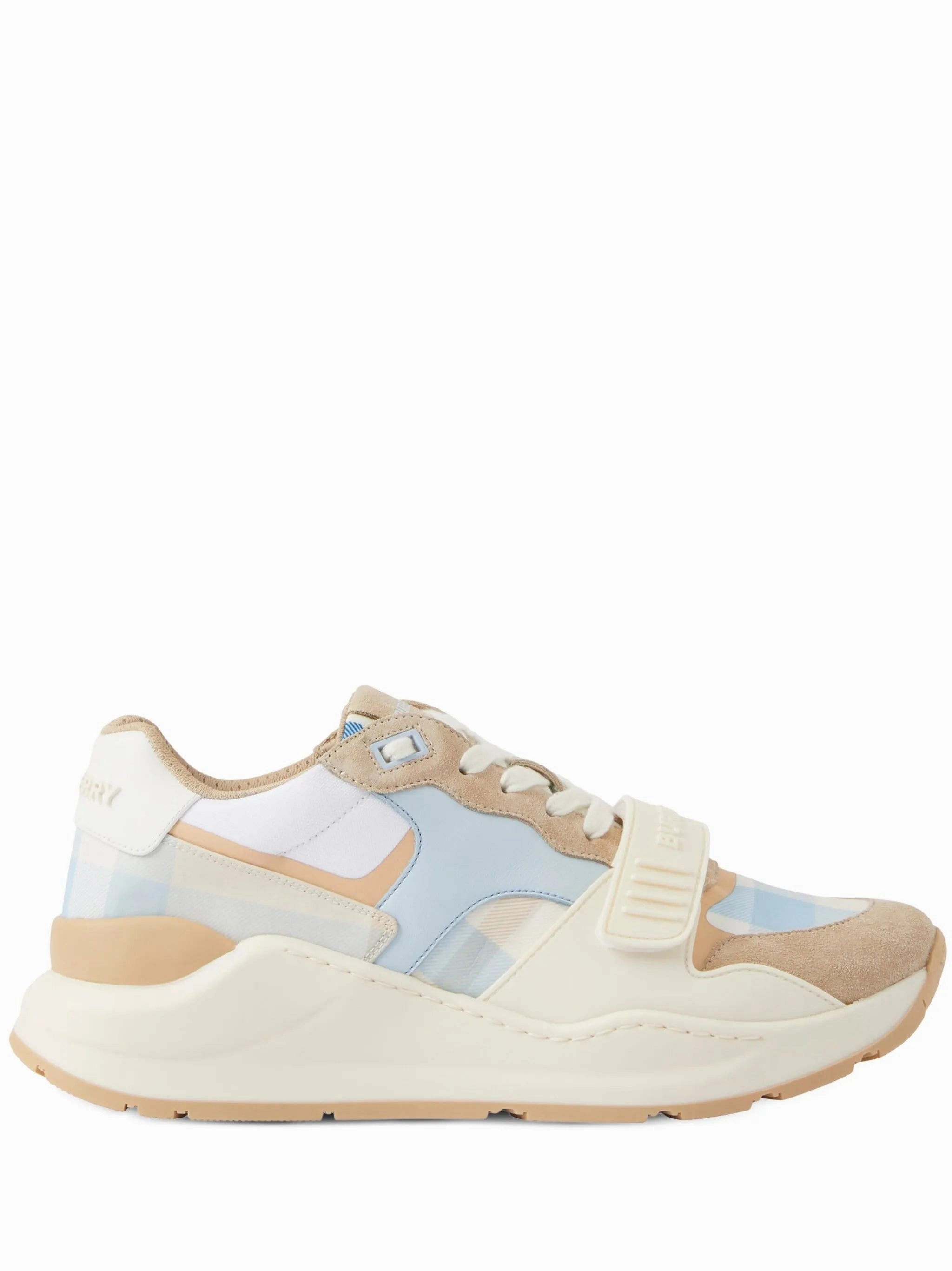 check-pattern lace-up sneakers Python Flat Shoes