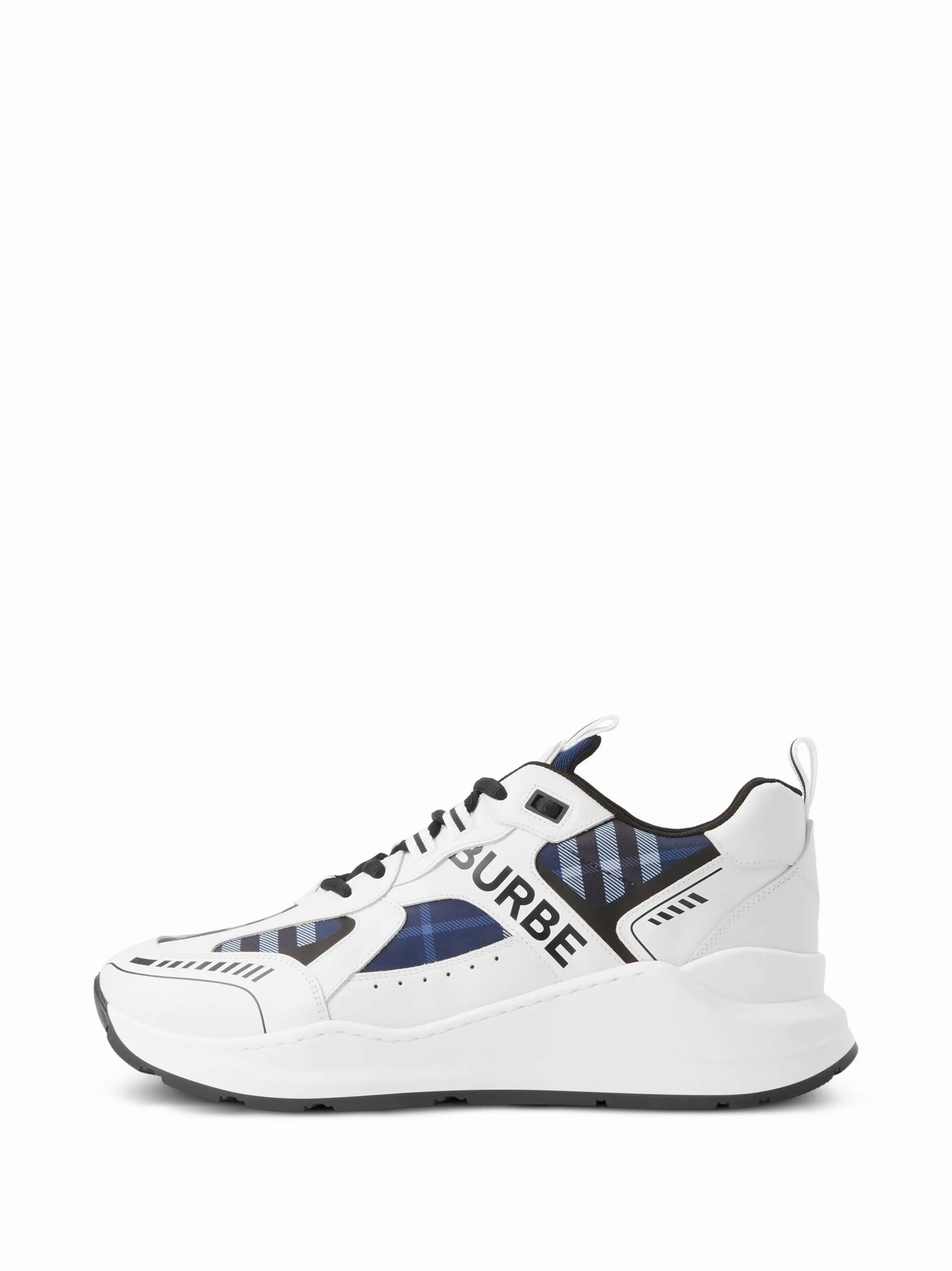 check-pattern leather sneakers Heel Pain From