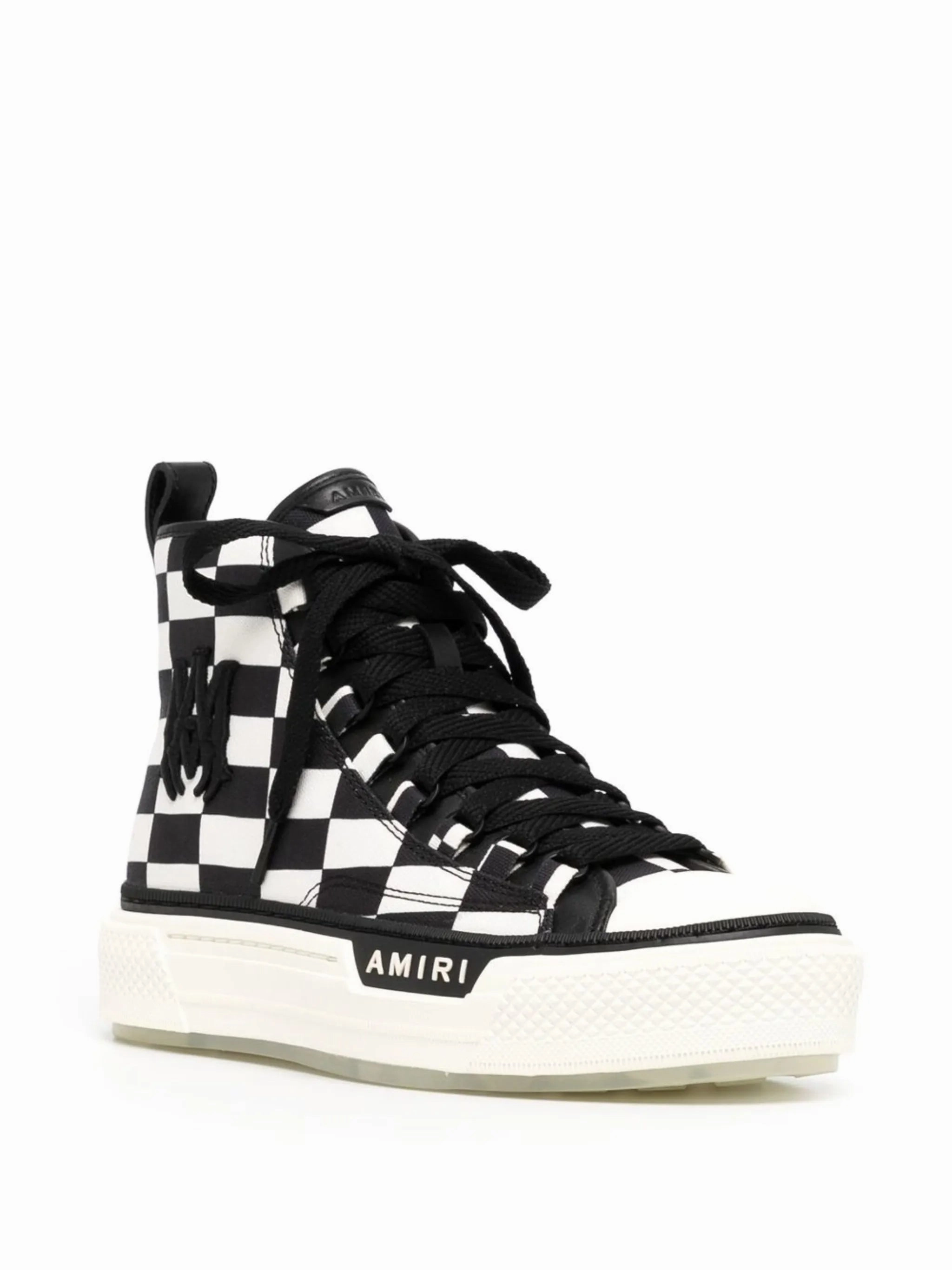 check-print high-top sneakers Flat Style Of Shoe With A Strap Across The Instep