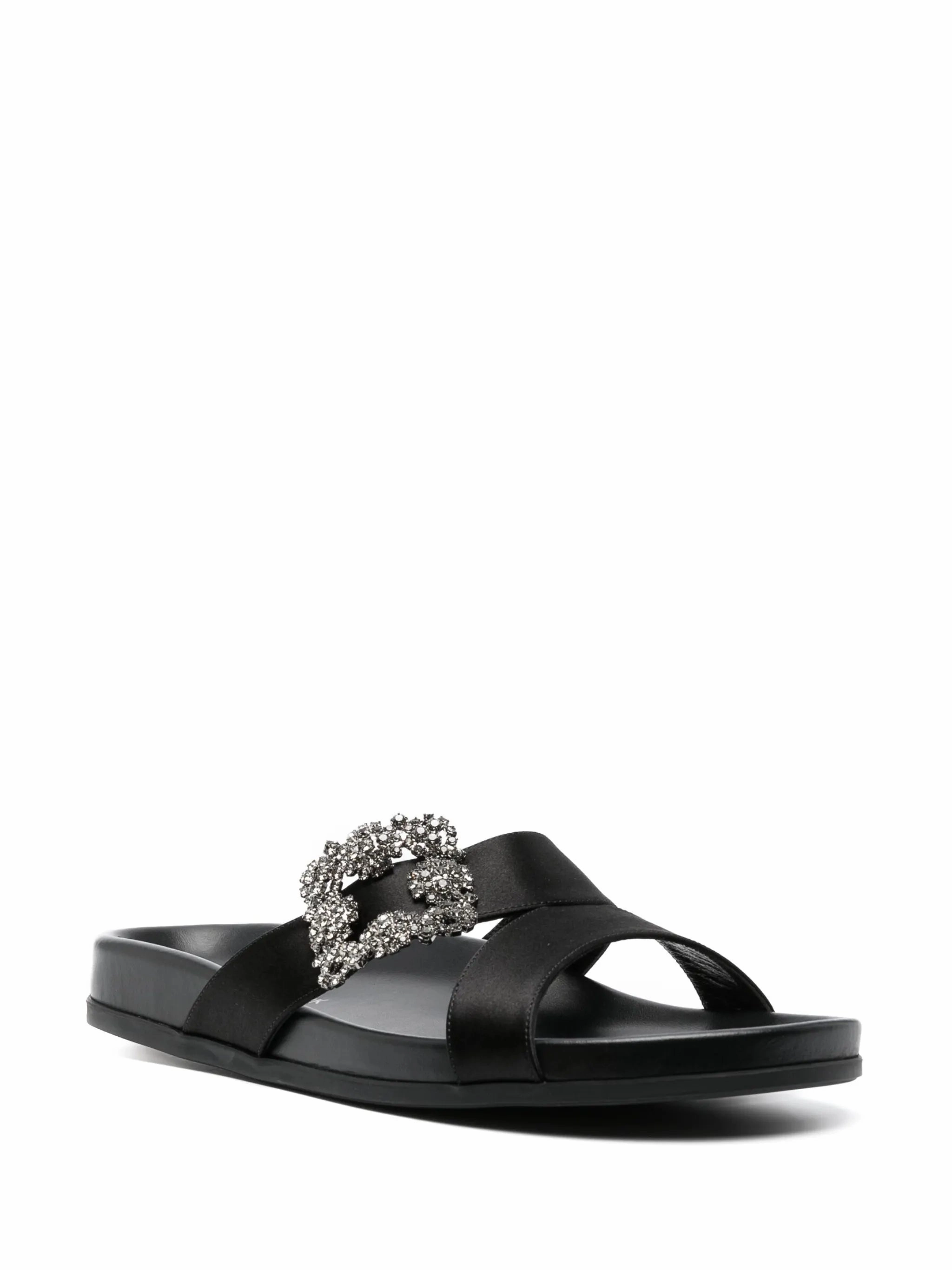 Closed Toe Flat Shoes Chilanghi crystal-embellished sandals