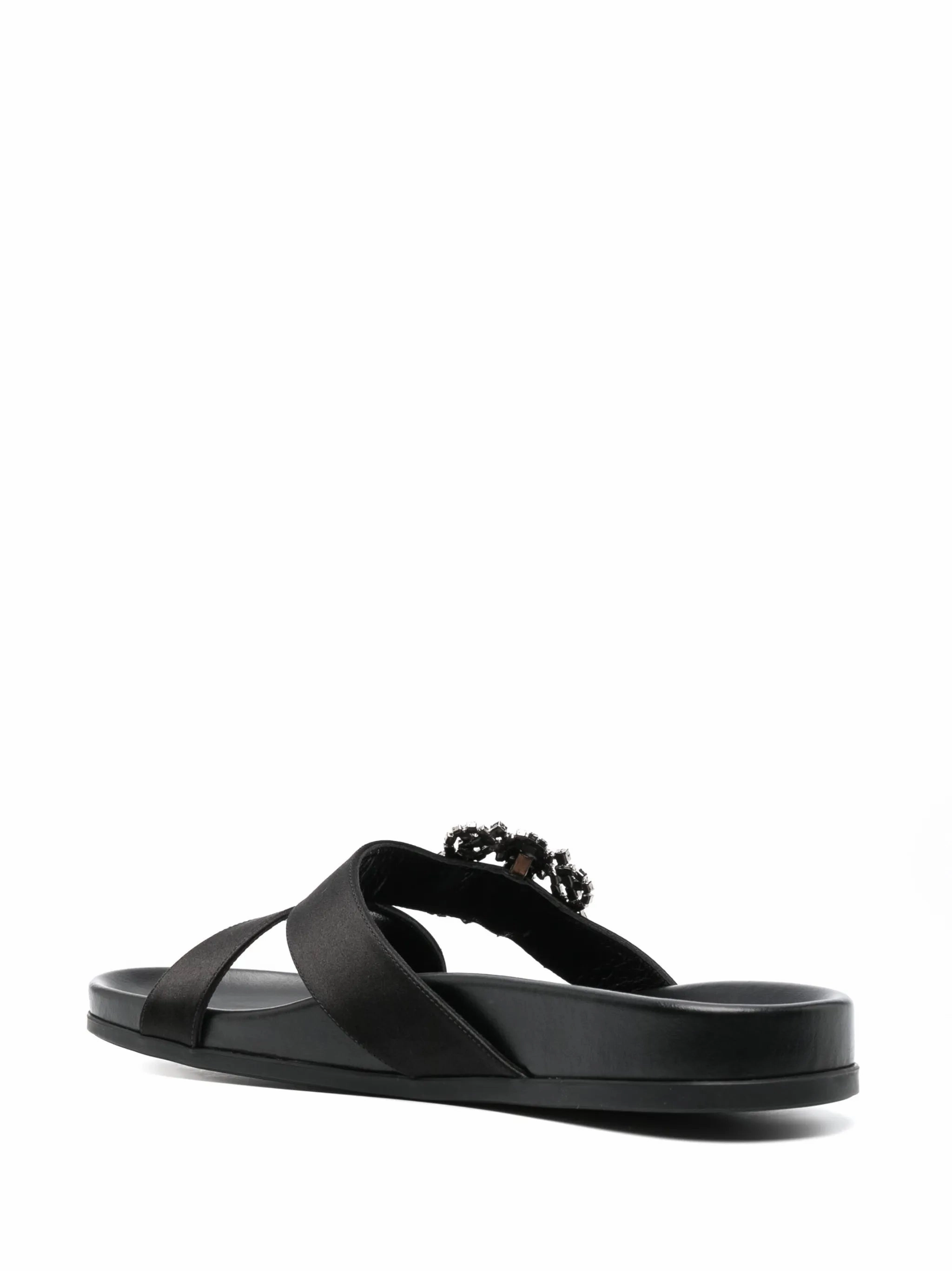 Leopard Print Flat Pointed Shoes Chilanghi crystal-embellished sandals