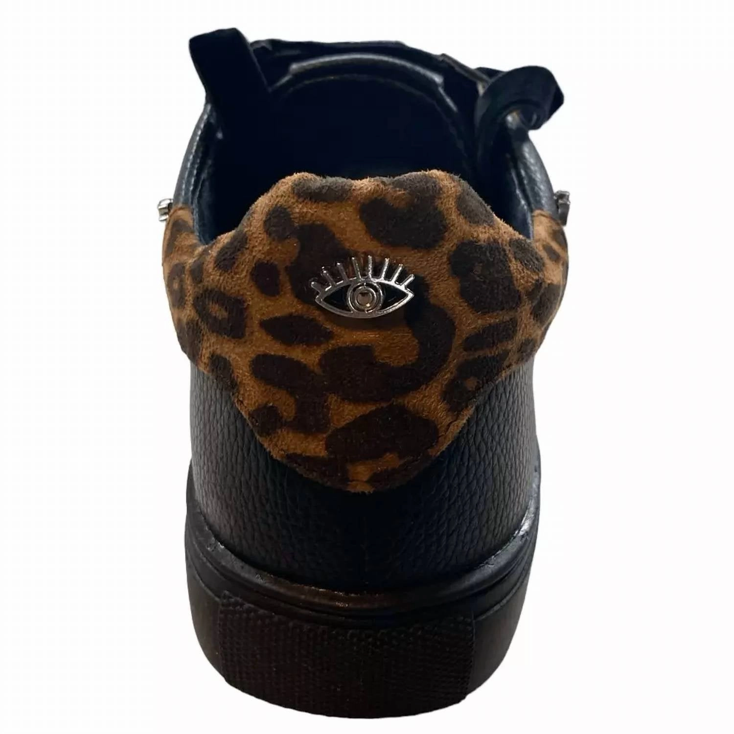 Clark Sneakers Embellished With Stars Moons In Black/leopard Sneakers For Pronation