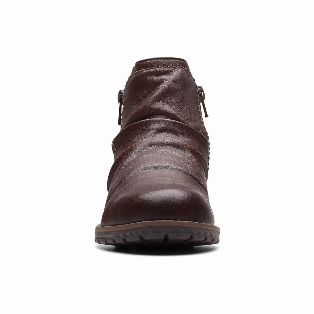 Clarks Aspra Walk Waterproof British Tan Leather Boot (Women's) Soft Ride Boots