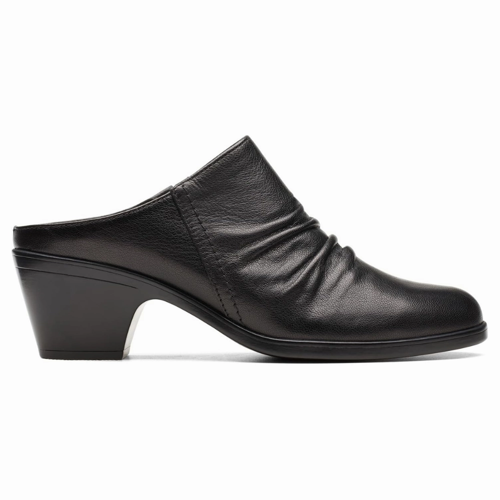 Casual Dress Shoes Near Me Clarks Emily 2 Charm Black Leather Mule (Women's)