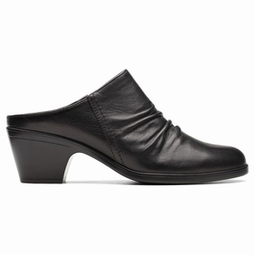 Best Shoes For Sweater Dress Clarks Emily 2 Charm Black Leather Mule (Women's)