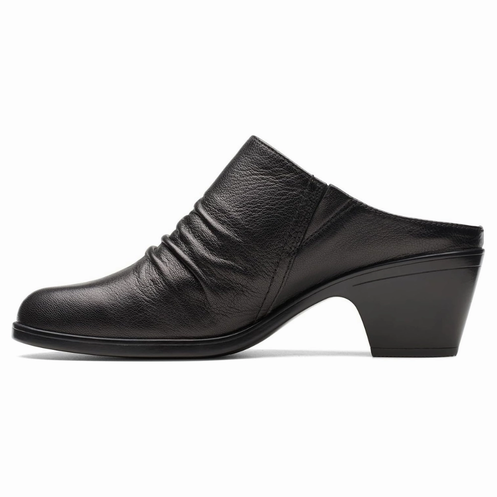 Clarks Emily 2 Charm Black Leather Mule (Women's) Dress Shoe Inserts