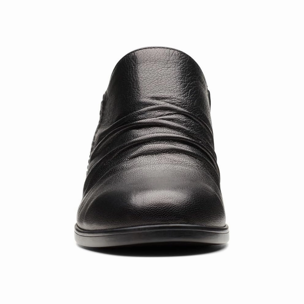 Clarks Emily 2 Charm Black Leather Mule (Women's) Navy Blue Dress