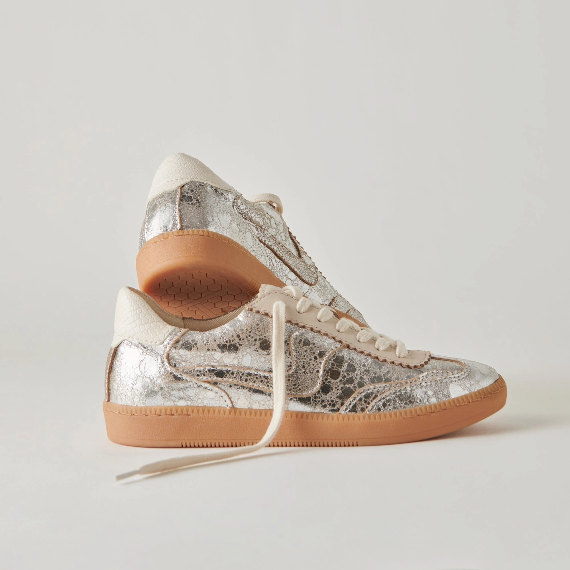 The Best Basketball Sneakers NOTICE SNEAKERS SILVER DISTRESSED LEATHER