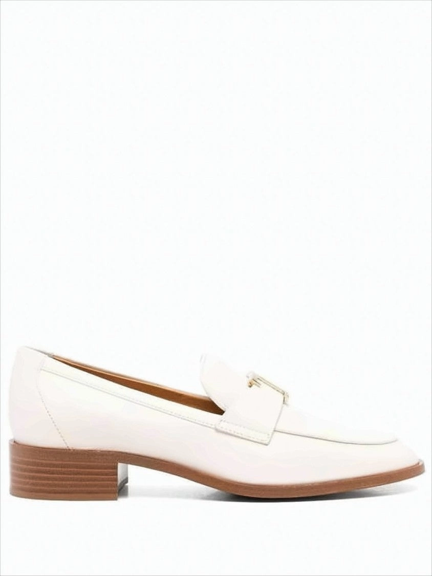 Smooth Leather Loafers With Subtle Metallic Accent 80s Penny Loafers