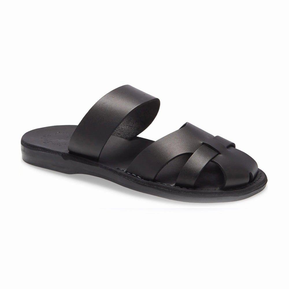 Adino - Leather Closed Toe Sandal | Black Sandals And Beaches