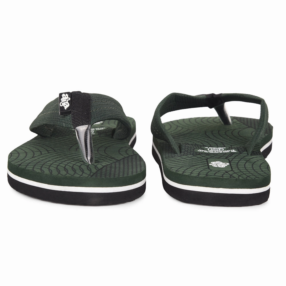 Canvas Slide AHA Casual Olive Green Flip Flop For Men ORTHO-20 By Liberty